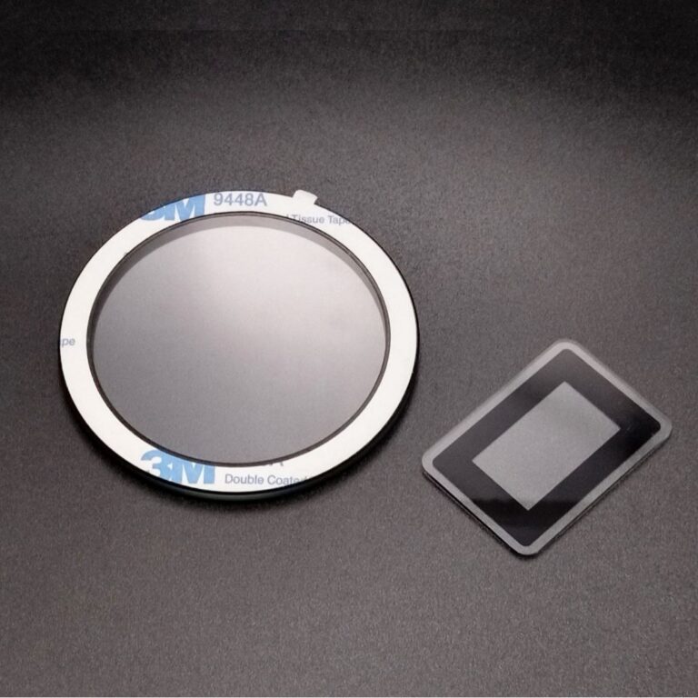 Custom ultra-clear tempered glass panel with silk screen printed black borders